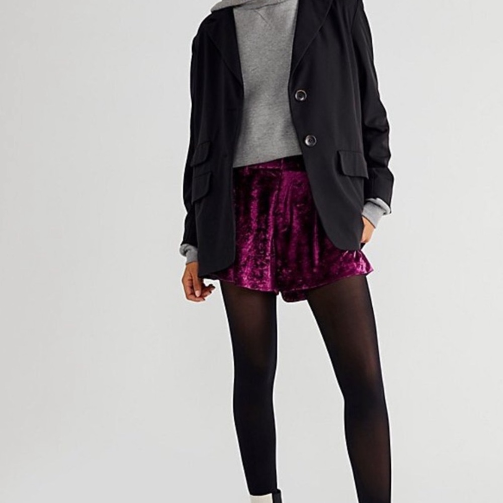 Free People Roma Hot Pink Velvet Shorts